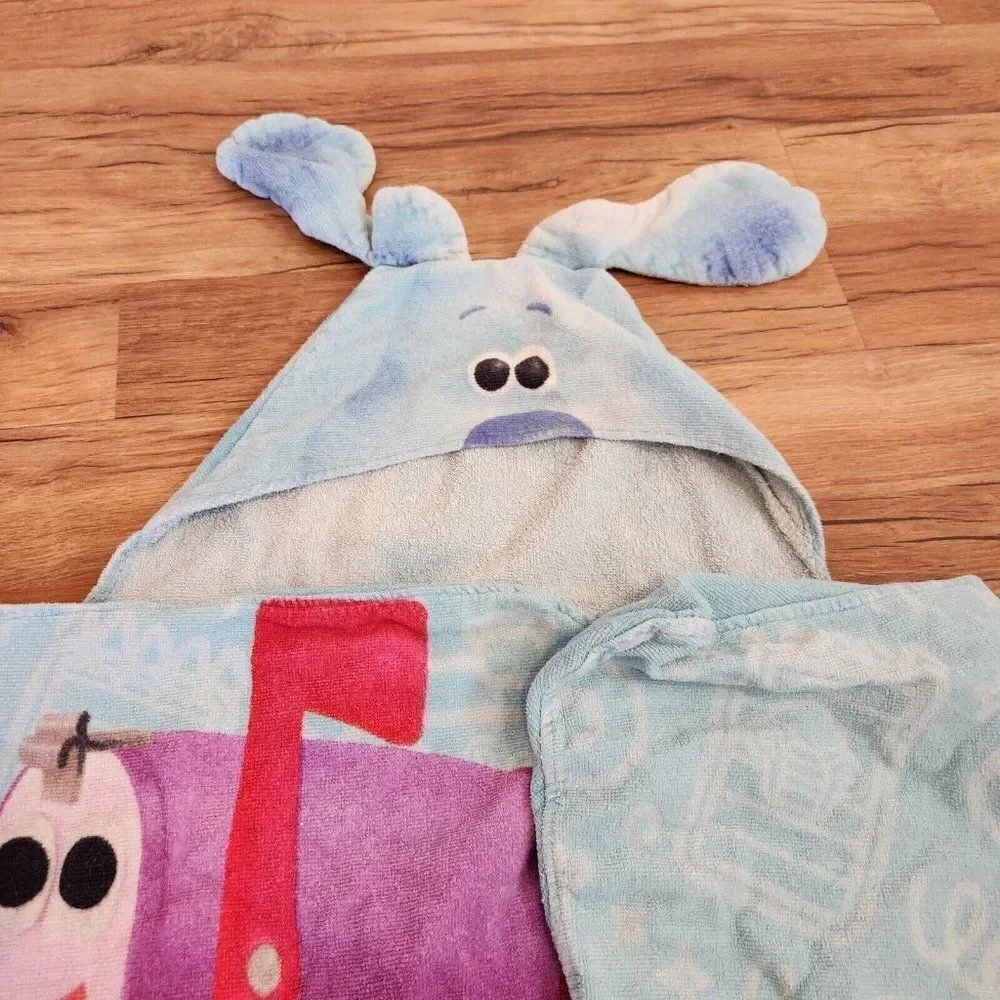 Vintage 90s Blues Clues Hooded Wrap Bath Towel Child Size